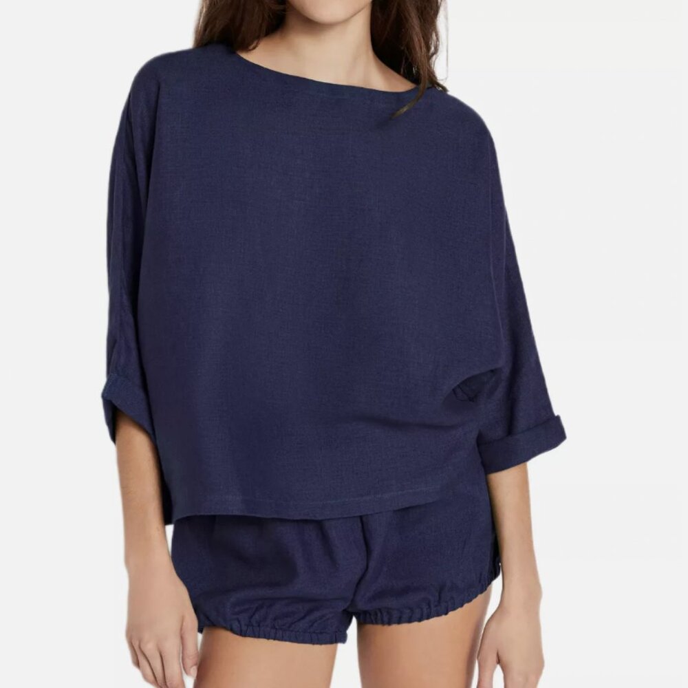 Suzie Kondi Navy Blue Set - Top (Small) and Bloomers (Medium)